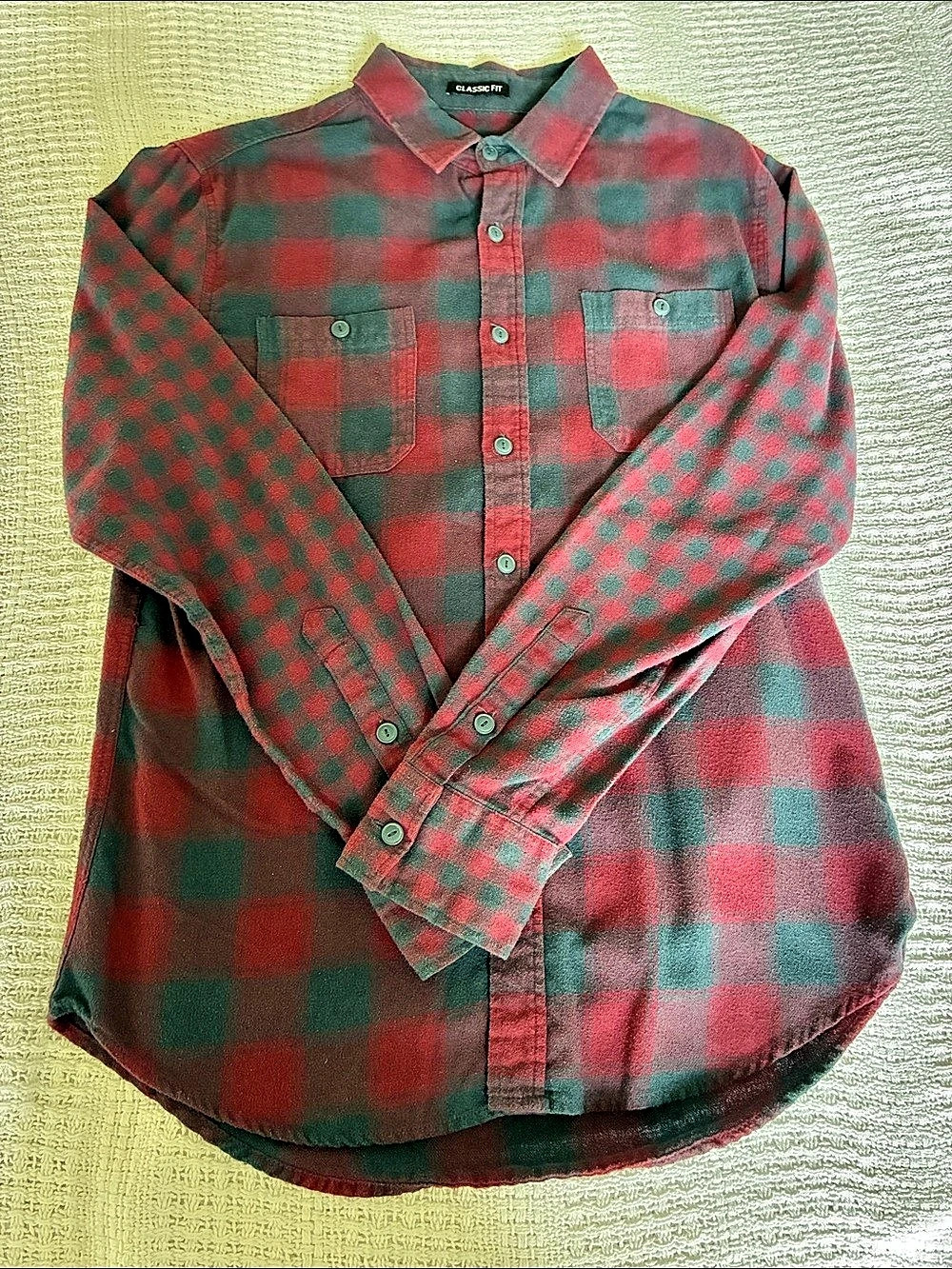 Carbon Classic Fit Plaid Shirt Plaid Button Down in burgundy and navy blue Like